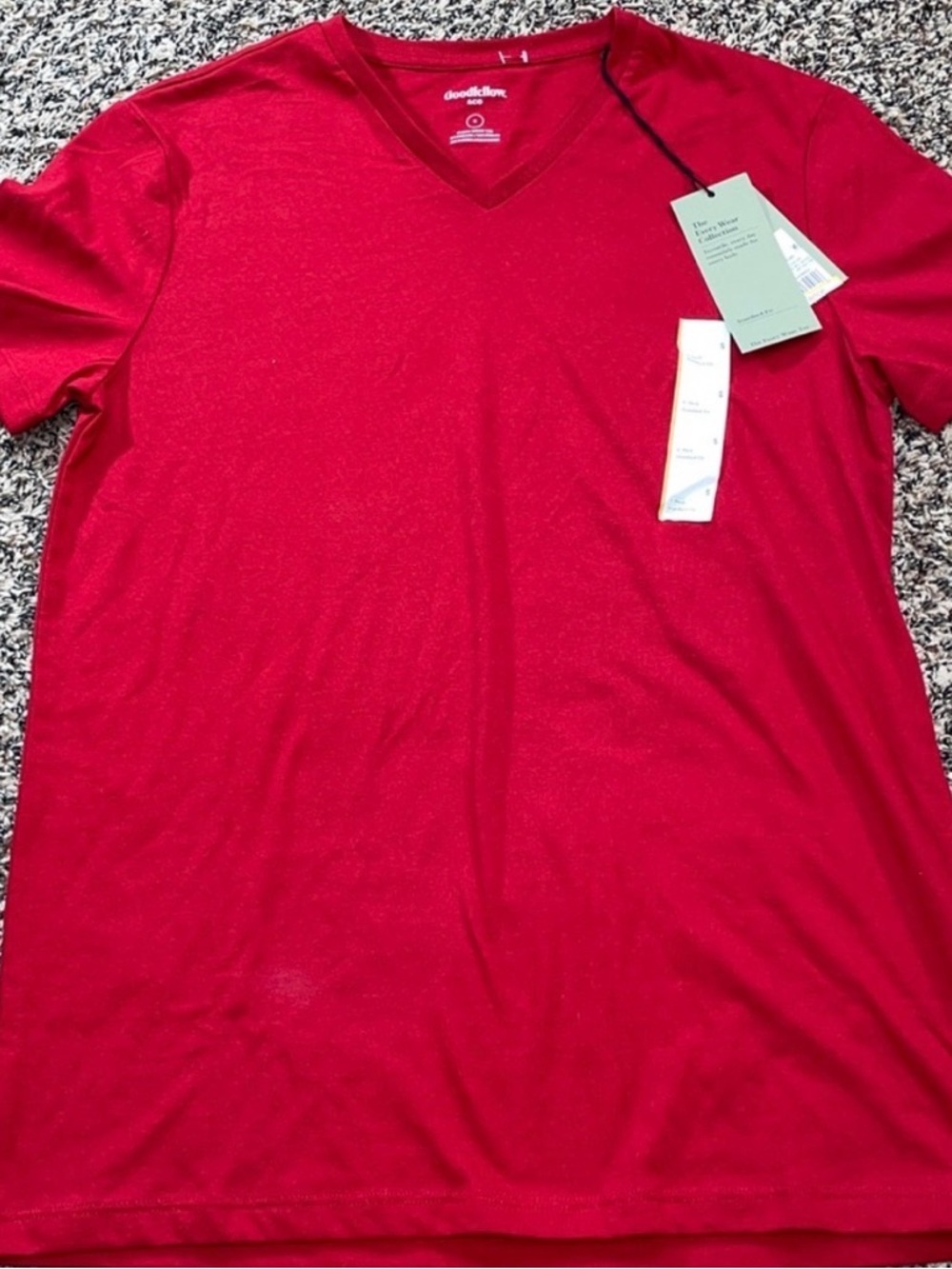 Goodfellow & Co Red V-Neck Standard Fit Tee